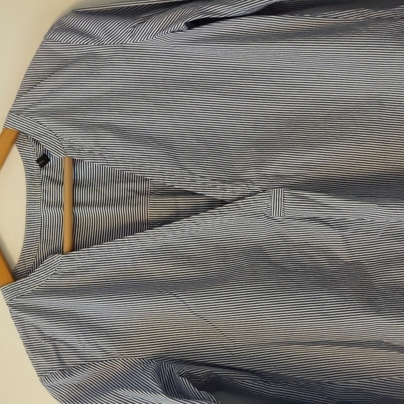 Theory Ophelia Taff Stripe Career Office Work Minimalist Wear Shirt Sz Small - Picture 5 of 9